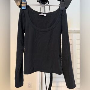 Zara Elegant Black Long Sleeve Tee
